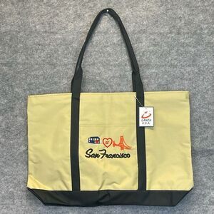NWT San Francisco Skyline Tote Bag Unisex Large‎ Cream Black Embroidered Lanza